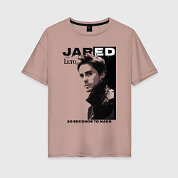 Футболка оверсайз женская Jared Joseph Leto 30 Seconds To Mars, цвет: пыльно-розовый