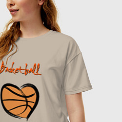 Футболка оверсайз женская Basket lover, цвет: миндальный — фото 2