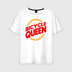 Футболка оверсайз женская Велосипедная королева, цвет: белый