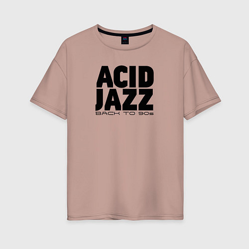 Женская футболка оверсайз Acid jazz in black / Пыльно-розовый – фото 1