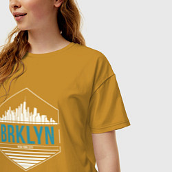 Футболка оверсайз женская Brooklyn city, цвет: горчичный — фото 2
