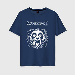 Футболка оверсайз женская Evanescence rock panda, цвет: тёмно-синий