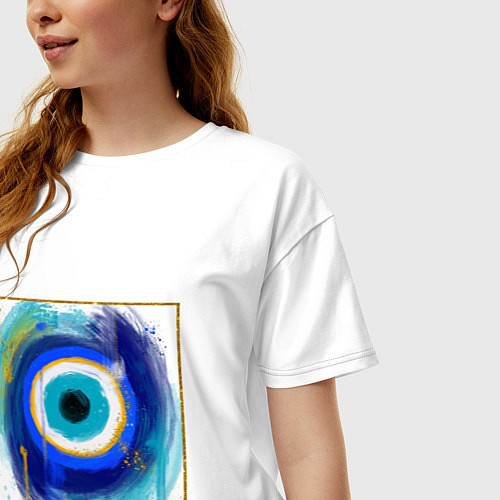 Женская футболка оверсайз На удачу / Белый – фото 3