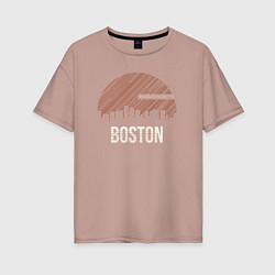 Футболка оверсайз женская Boston Massachusetts, цвет: пыльно-розовый