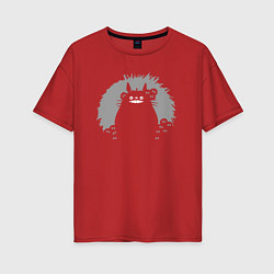 Футболка оверсайз женская Smiling Totoro, цвет: красный