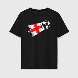 Футболка оверсайз женская Футбол Англии, цвет: черный