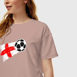 Футболка оверсайз женская Футбол Англии, цвет: пыльно-розовый — фото 2
