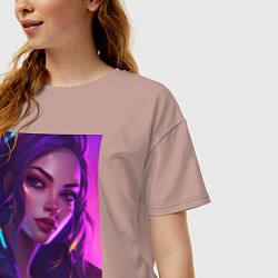 Футболка оверсайз женская League of Legends Kaisa Kda, цвет: пыльно-розовый — фото 2