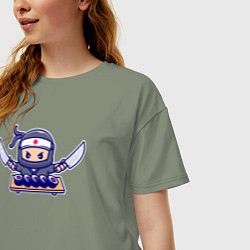 Футболка оверсайз женская Суши ниндзя, цвет: авокадо — фото 2