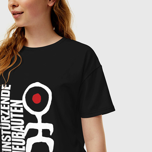 Женская футболка оверсайз Einstrzende Neubauten - Logo / Черный – фото 3