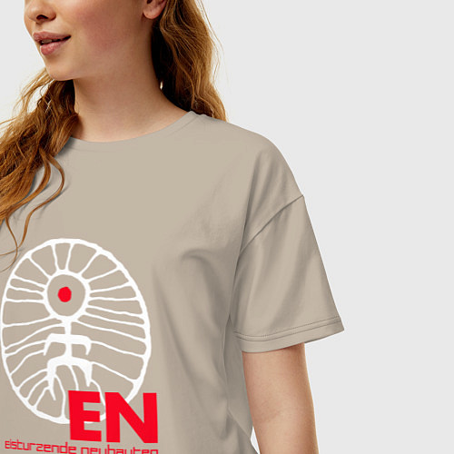 Женская футболка оверсайз Einsturzende Neubauten - Circle / Миндальный – фото 3