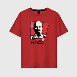 Футболка оверсайз женская Владимир Ленин революционер, цвет: красный