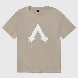 Футболка оверсайз женская Логотип Apex с подтеками, цвет: миндальный