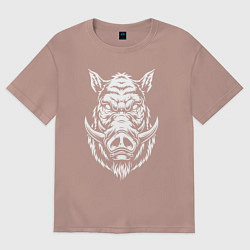 Женская футболка оверсайз Голова кабана