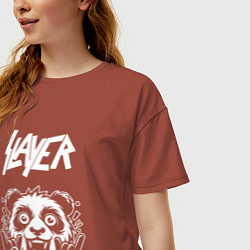 Футболка оверсайз женская Slayer rock panda, цвет: кирпичный — фото 2