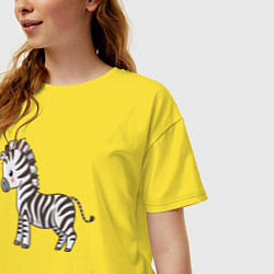 Футболка оверсайз женская Маленькая зебра, цвет: желтый — фото 2