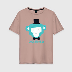 Футболка оверсайз женская Cool monkey, цвет: пыльно-розовый