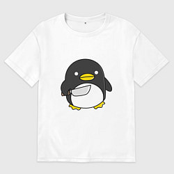 Женская футболка оверсайз Линукс пингвин