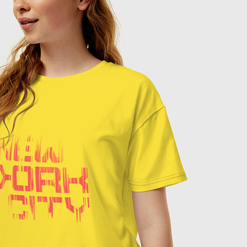 Женская футболка оверсайз New york city streetwear / Желтый – фото 3