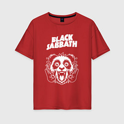 Футболка оверсайз женская Black Sabbath rock panda, цвет: красный