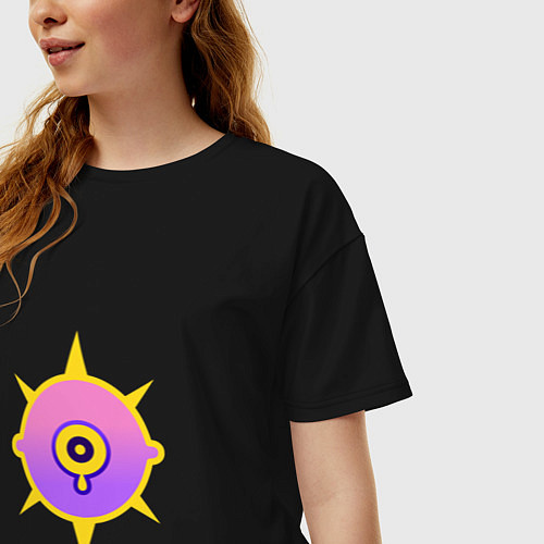 Женская футболка оверсайз Арт всевидящее око / Черный – фото 3