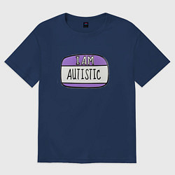 Футболка оверсайз женская Аутист, цвет: тёмно-синий
