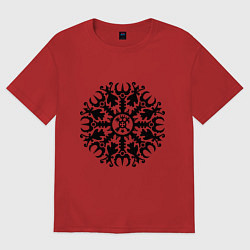 Футболка оверсайз женская Защитная руна, цвет: красный