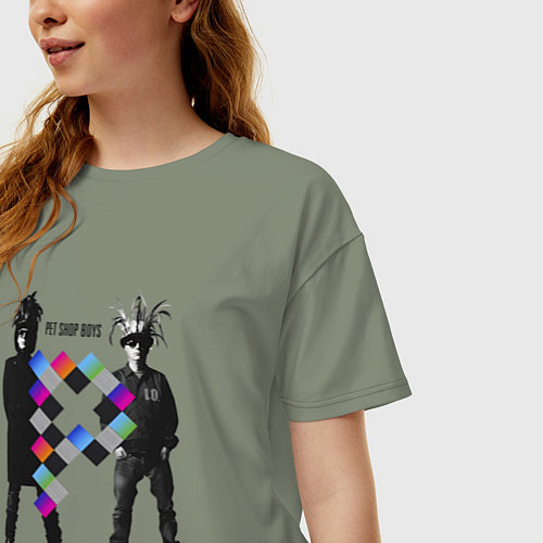 Женская футболка оверсайз Pet Shop Boys - duet from england / Авокадо – фото 3