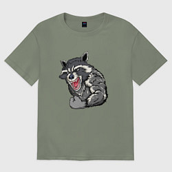 Футболка оверсайз женская Raccoon, цвет: авокадо
