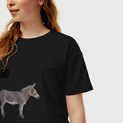 Футболка оверсайз женская Bad ass плохой дикий осел, цвет: черный — фото 2