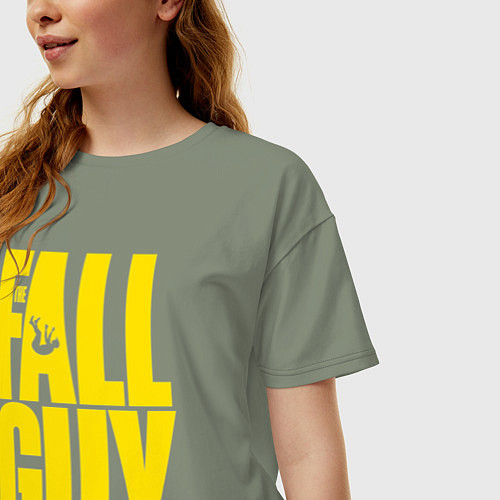 Женская футболка оверсайз The fall guy logo / Авокадо – фото 3