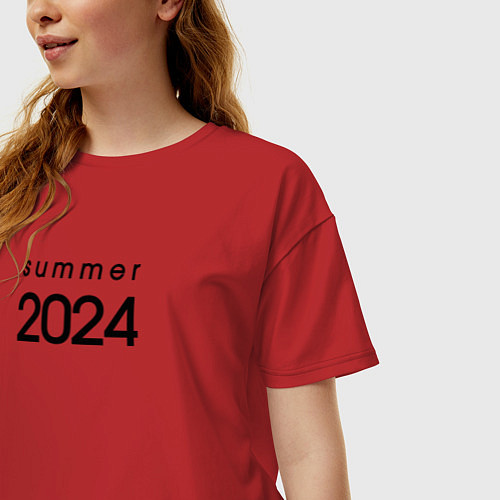 Женская футболка оверсайз Summer 2024 / Красный – фото 3