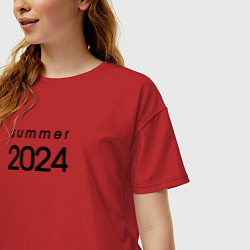 Футболка оверсайз женская Summer 2024, цвет: красный — фото 2