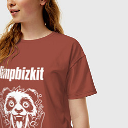 Футболка оверсайз женская Limp Bizkit rock panda, цвет: кирпичный — фото 2