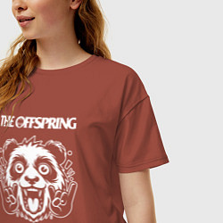 Футболка оверсайз женская The Offspring rock panda, цвет: кирпичный — фото 2