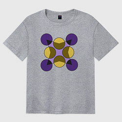 Футболка оверсайз женская Фигура из окружностей, цвет: меланж