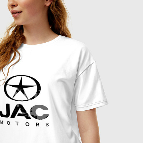 Женская футболка оверсайз Jac - logo / Белый – фото 3