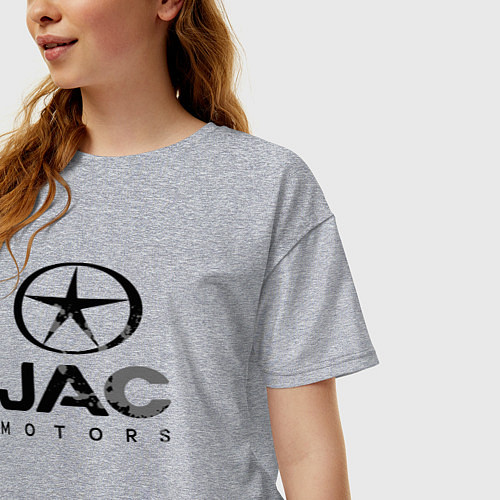 Женская футболка оверсайз Jac - logo / Меланж – фото 3