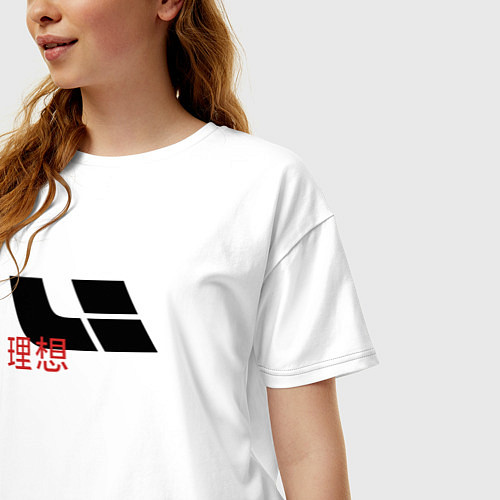 Женская футболка оверсайз Lixiang - auto / Белый – фото 3