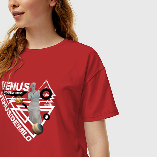 Женская футболка оверсайз Венера Милосская / Красный – фото 3
