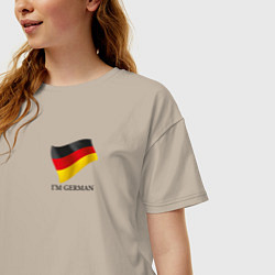 Футболка оверсайз женская Im German - motto, цвет: миндальный — фото 2