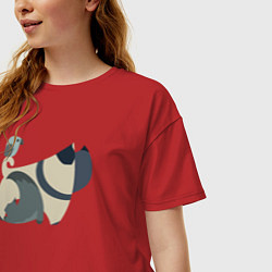 Футболка оверсайз женская Милые друзья, цвет: красный — фото 2