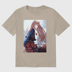 Женская футболка оверсайз Волчица Холо Мудрая