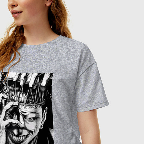 Женская футболка оверсайз Магическая битва Сугуру Гэто / Меланж – фото 3