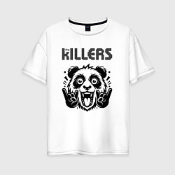 Футболка оверсайз женская The Killers - rock panda, цвет: белый