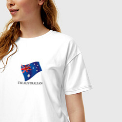 Футболка оверсайз женская Im Australian - motto, цвет: белый — фото 2