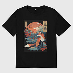 Женская футболка оверсайз Лиса в японском стиле