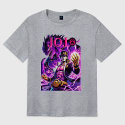 Футболка оверсайз женская Jotaro Kujo and his new stand ai art, цвет: меланж