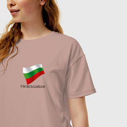 Футболка оверсайз женская Im Bulgarian - motto, цвет: пыльно-розовый — фото 2