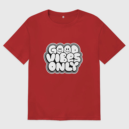Женская футболка оверсайз Goof vibes black / Красный – фото 1